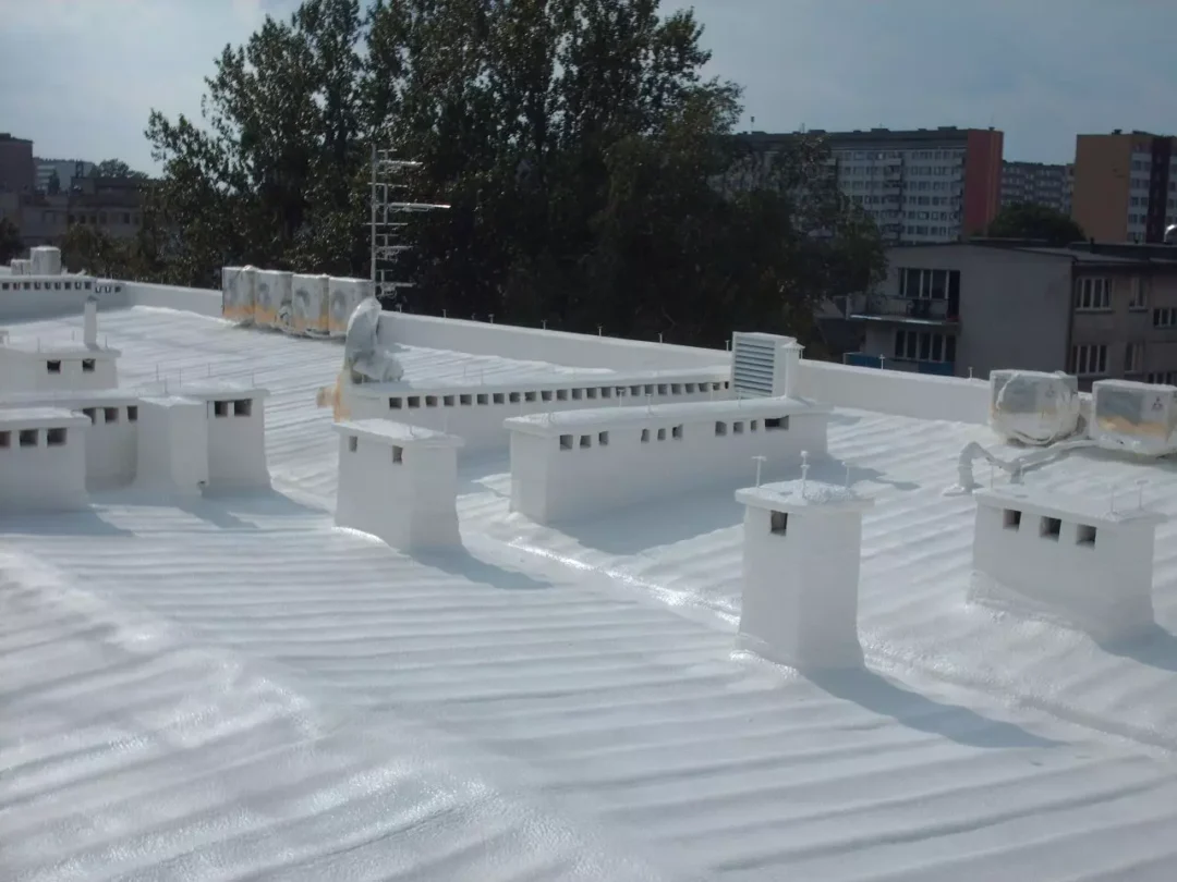 Dach z piany poliuretanowej pomalowany białą farbą, Białystok, Podlaskie
